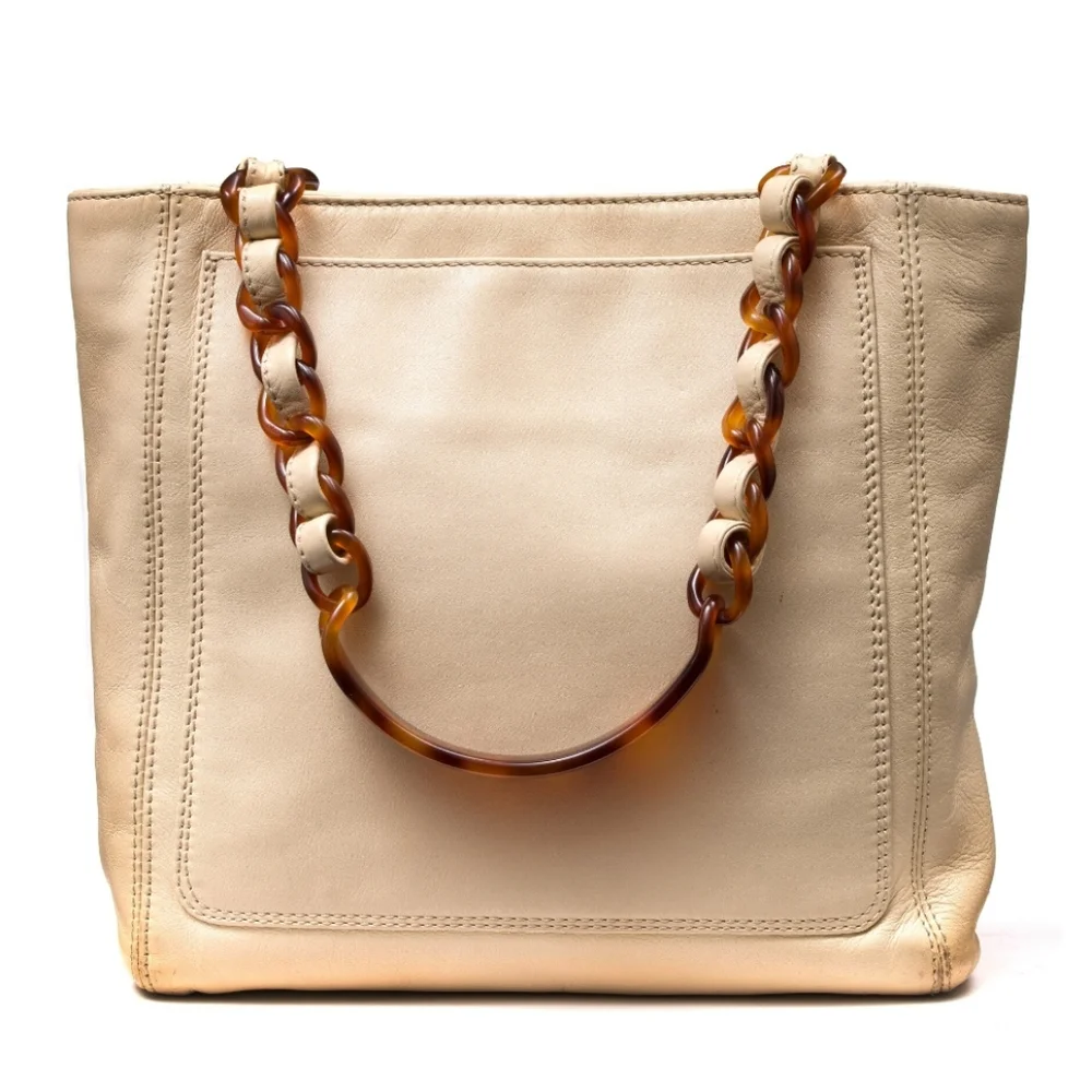 👑AUTHENTIC RARE👑 Vintage CHANEL CC Beige Lambskin Shoulder Tote - Picture 3 of 15